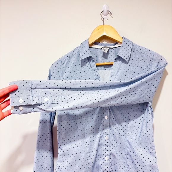 H&M Blue striped & polka dot button down shirt - Picture 6 of 9